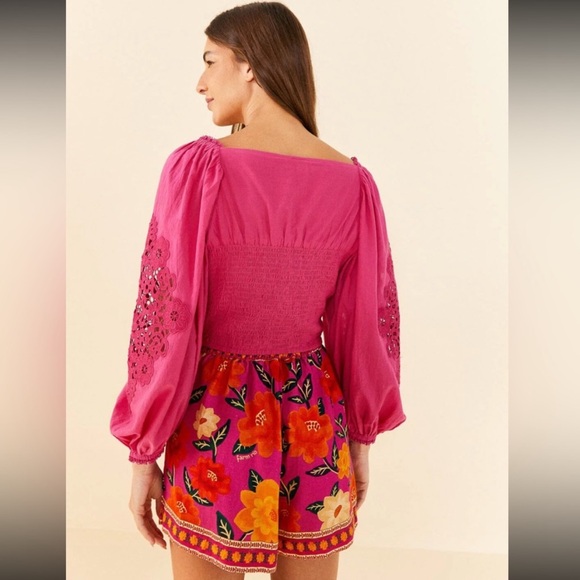 Farm Rio Lace Blouse Size Small - Picture 4 of 8